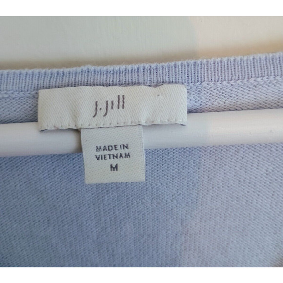 J Jill Sweater Womens Medium Blue Corgi Dog Print Casual Lightweight Pullover - Picture 3 of 8